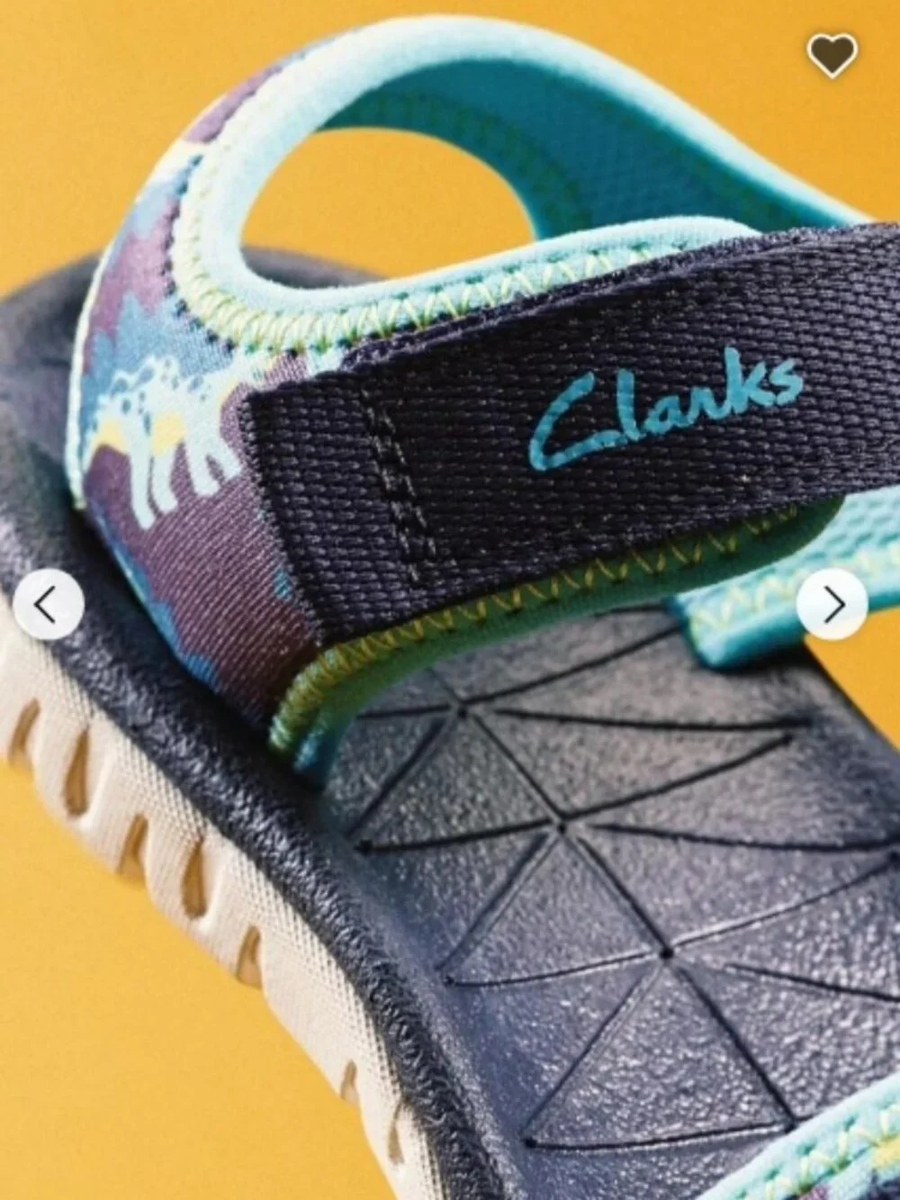 NWT CLARKS Wide Surfing Tide Sandals (Toddler) Dinosaur Print